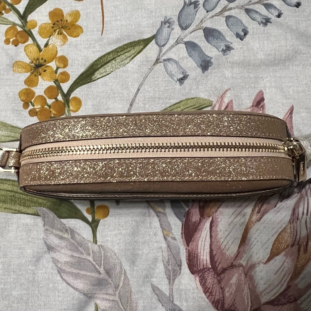 Kate Spade Gold Glitter Crossbody Bag Purse - Picture 7 of 9